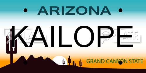 KAILOPE Arizona License Plate
