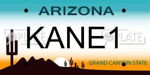 KANE1 Arizona License Plate