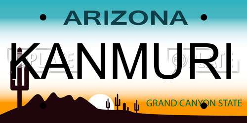 KANMURI Arizona License Plate