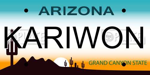 KARIWON Arizona License Plate