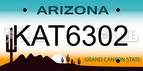 KAT6302 Arizona License Plate