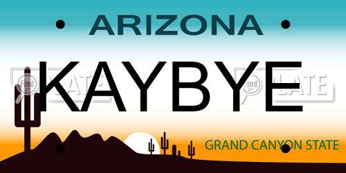 KAYBYE Arizona License Plate
