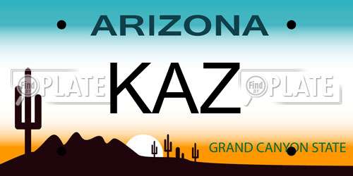 KAZ Arizona License Plate