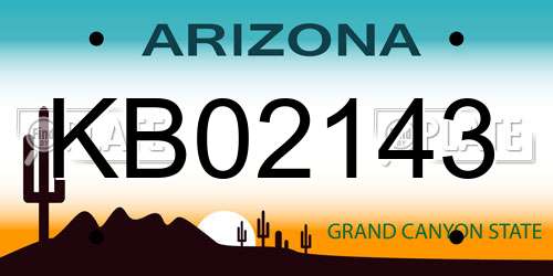 KB02143 Arizona License Plate