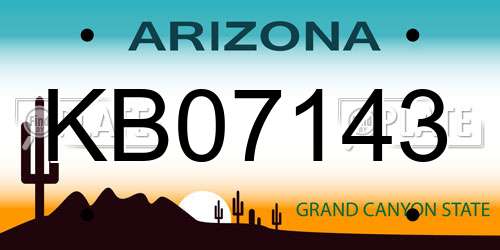 KB07143 Arizona License Plate
