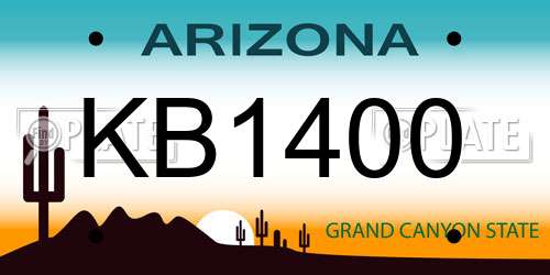 KB1400 Arizona License Plate