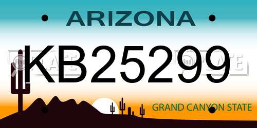 KB25299 Arizona License Plate