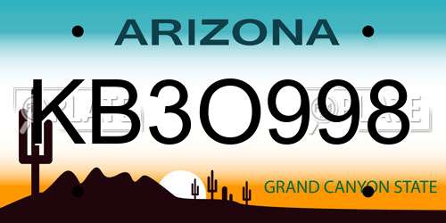 KB3O998 Arizona License Plate