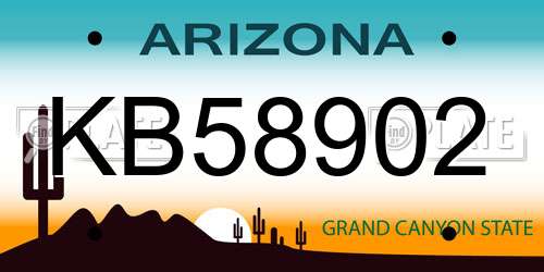 KB58902 Arizona License Plate