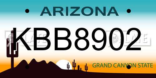 KBB8902 Arizona License Plate