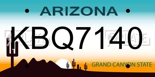 KBQ7140 Arizona License Plate