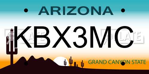 KBX3MC Arizona License Plate