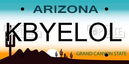 KBYELOL Arizona License Plate