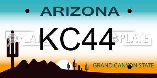 KC44 Arizona License Plate