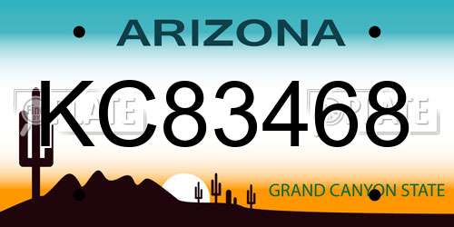 KC83468 Arizona License Plate