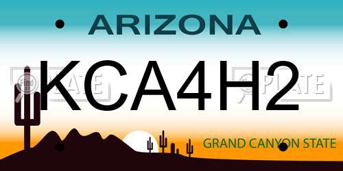 KCA4H2 Arizona License Plate