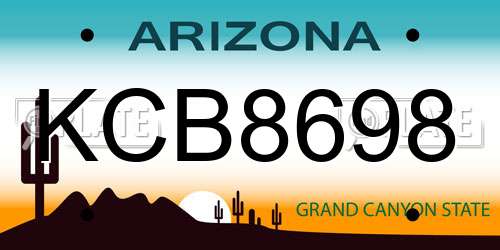 KCB8698 Arizona License Plate