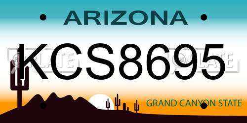 KCS8695 Arizona License Plate