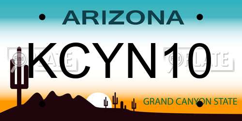 KCYN10 Arizona License Plate