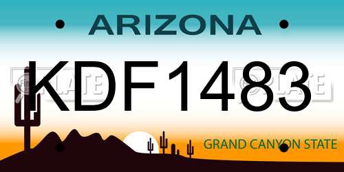 KDF1483 Arizona License Plate