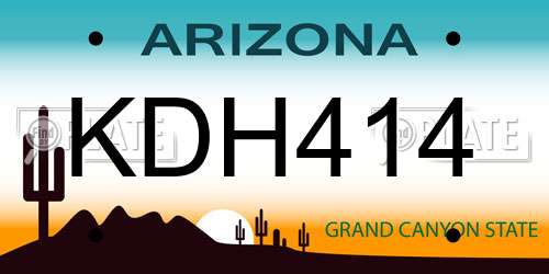 KDH414 Arizona License Plate