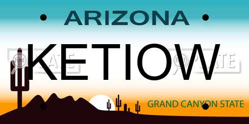 KETIOW Arizona License Plate