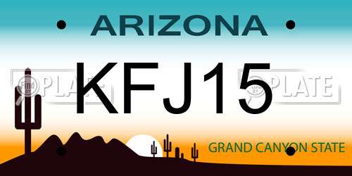 KFJ15 Arizona License Plate