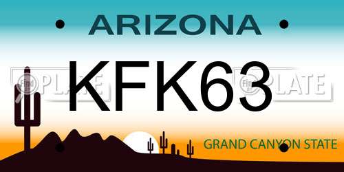 KFK63 Arizona License Plate