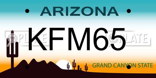 KFM65 Arizona License Plate