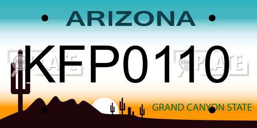 KFP0110 Arizona License Plate