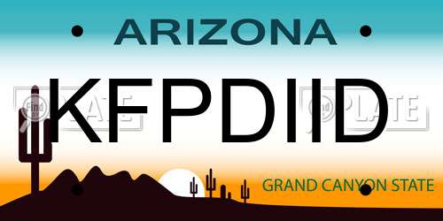 KFPDIID Arizona License Plate