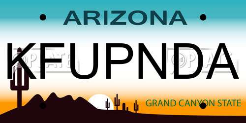 KFUPNDA Arizona License Plate