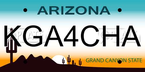KGA4CHA Arizona License Plate