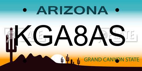 KGA8AS Arizona License Plate