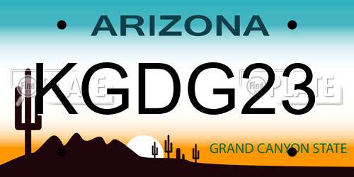 KGDG23 Arizona License Plate