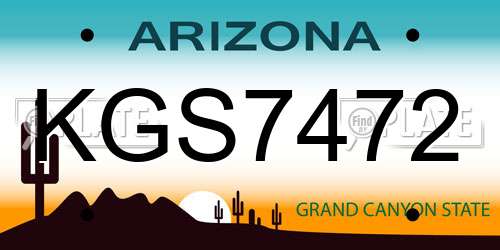 KGS7472 Arizona License Plate