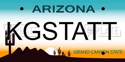 KGSTATT Arizona License Plate