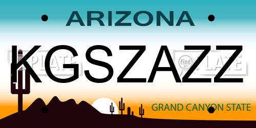 KGSZAZZ Arizona License Plate