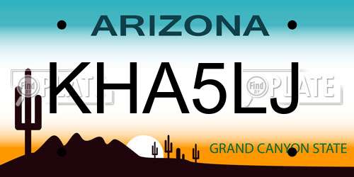 KHA5LJ Arizona License Plate