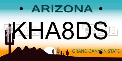 KHA8DS Arizona License Plate