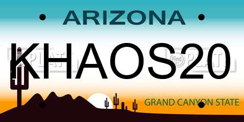 KHAOS20 Arizona License Plate
