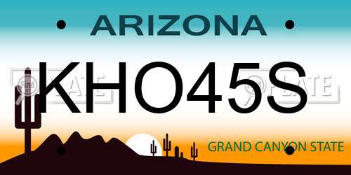 KHO45S Arizona License Plate