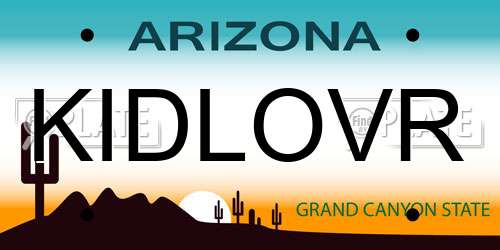KIDLOVR Arizona License Plate