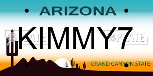KIMMY7 Arizona License Plate