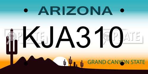 KJA310 Arizona License Plate