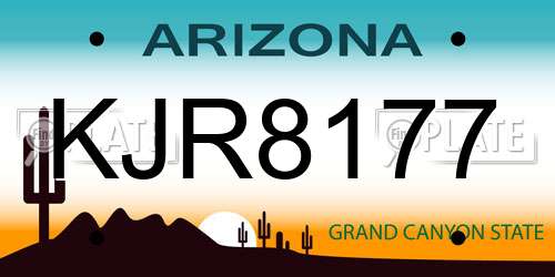 KJR8177 Arizona License Plate