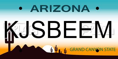 KJSBEEM Arizona License Plate