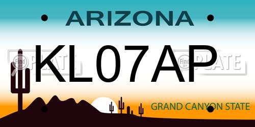 KL07AP Arizona License Plate
