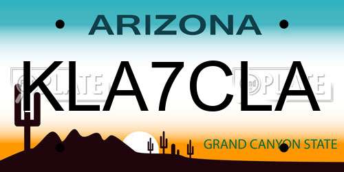KLA7CLA Arizona License Plate