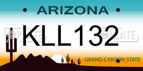 KLL132 Arizona License Plate